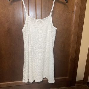 White Lace Dress - Mini Flowy Dress